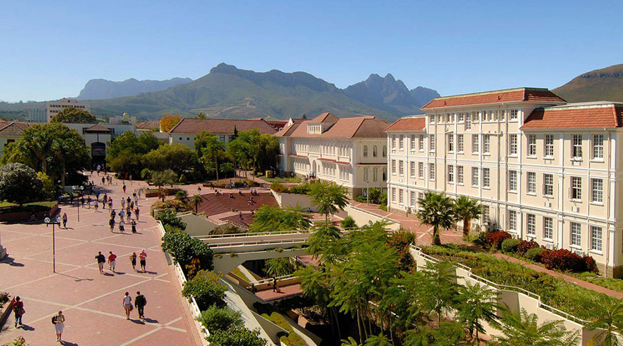 aerial view of stellenbosch university in stellenbosch, cape town, south africa.