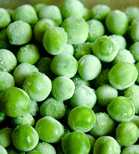 frozen peas looking crisp and delicious