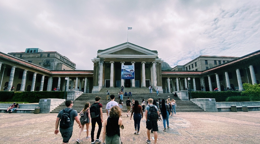 People walking on the UCT campus